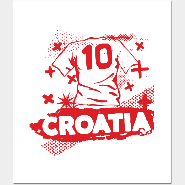 Vintage Croatian Football // Retro Grunge Croatia Soccer Wall Art by SLAG_Creative